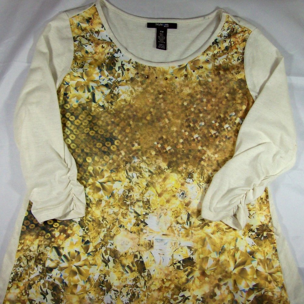 Style & Co. Gold & Yellow Print Tunic - NWOT - Picture 14 of 14